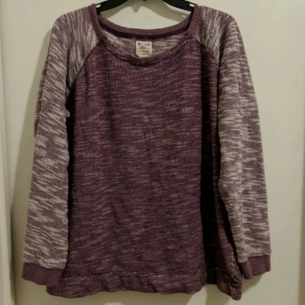 Champion - Plum Marled Raglan Sweatshirt - XL